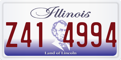 IL license plate Z414994