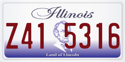 IL license plate Z415316