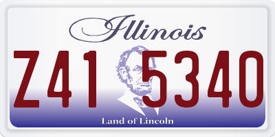 IL license plate Z415340