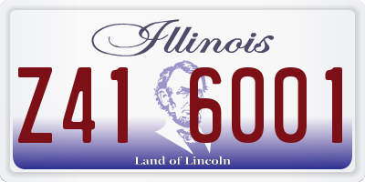 IL license plate Z416001