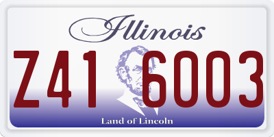 IL license plate Z416003
