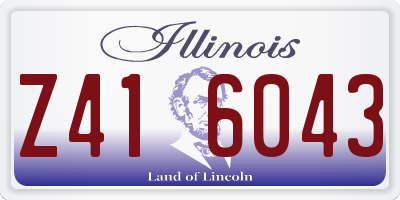 IL license plate Z416043
