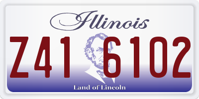 IL license plate Z416102