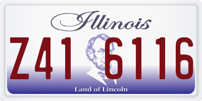 IL license plate Z416116