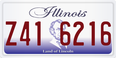 IL license plate Z416216