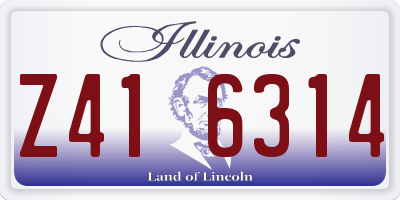 IL license plate Z416314