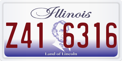 IL license plate Z416316
