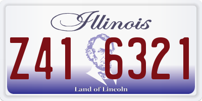 IL license plate Z416321