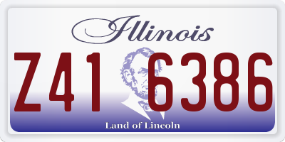 IL license plate Z416386
