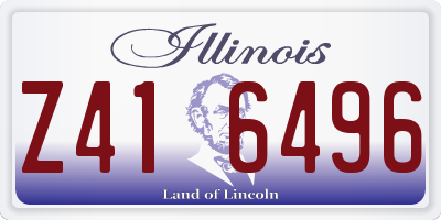 IL license plate Z416496