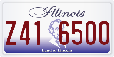 IL license plate Z416500
