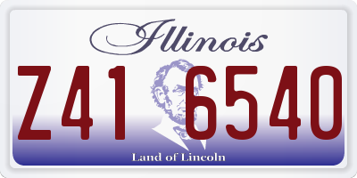 IL license plate Z416540