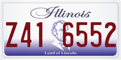 IL license plate Z416552