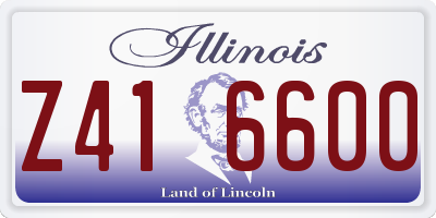 IL license plate Z416600