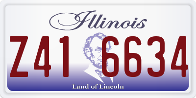 IL license plate Z416634