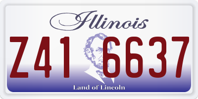 IL license plate Z416637