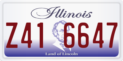 IL license plate Z416647