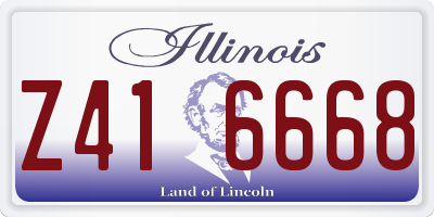 IL license plate Z416668