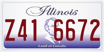 IL license plate Z416672