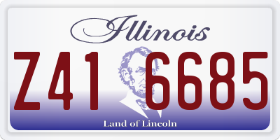IL license plate Z416685