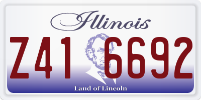 IL license plate Z416692