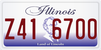 IL license plate Z416700