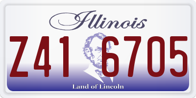 IL license plate Z416705