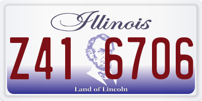IL license plate Z416706