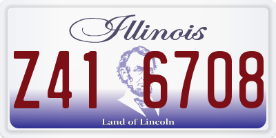 IL license plate Z416708