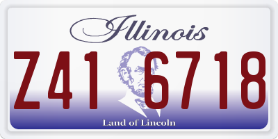 IL license plate Z416718