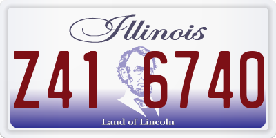 IL license plate Z416740