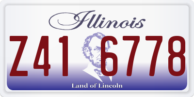 IL license plate Z416778