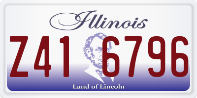 IL license plate Z416796