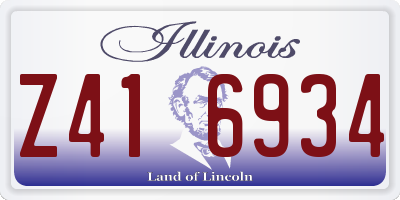 IL license plate Z416934