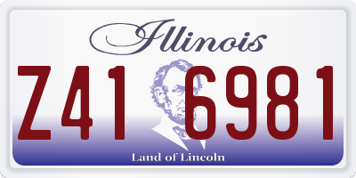 IL license plate Z416981