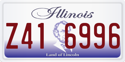 IL license plate Z416996