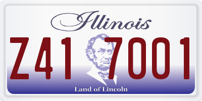 IL license plate Z417001