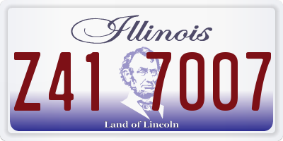 IL license plate Z417007