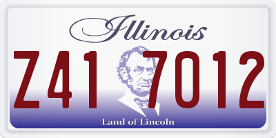 IL license plate Z417012