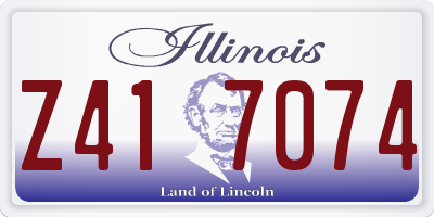 IL license plate Z417074
