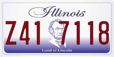 IL license plate Z417118
