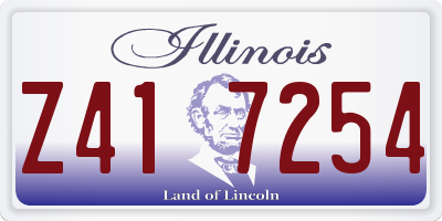 IL license plate Z417254