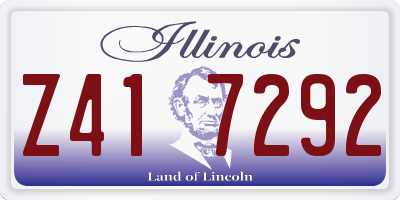 IL license plate Z417292