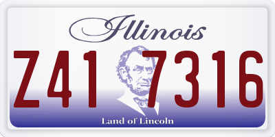 IL license plate Z417316