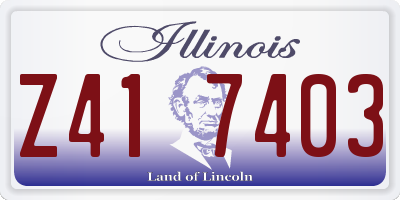 IL license plate Z417403