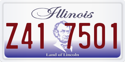 IL license plate Z417501