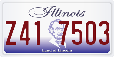 IL license plate Z417503