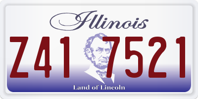 IL license plate Z417521