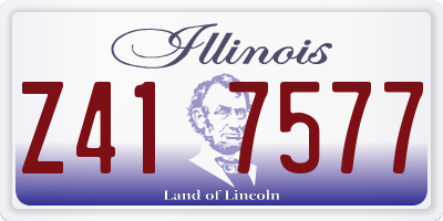 IL license plate Z417577