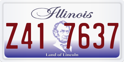 IL license plate Z417637